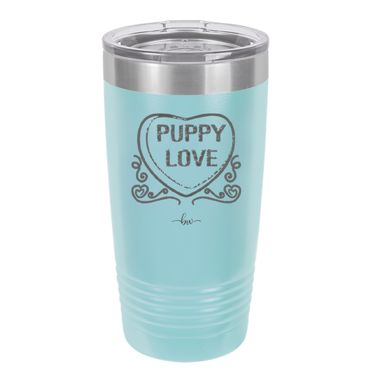 Candy Heart Puppy Love - Laser Engraved Stainless Steel Drinkware - 1773 -