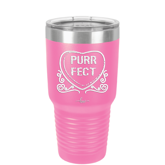 Candy Heart Purr fect - Laser Engraved Stainless Steel Drinkware - 1774 -