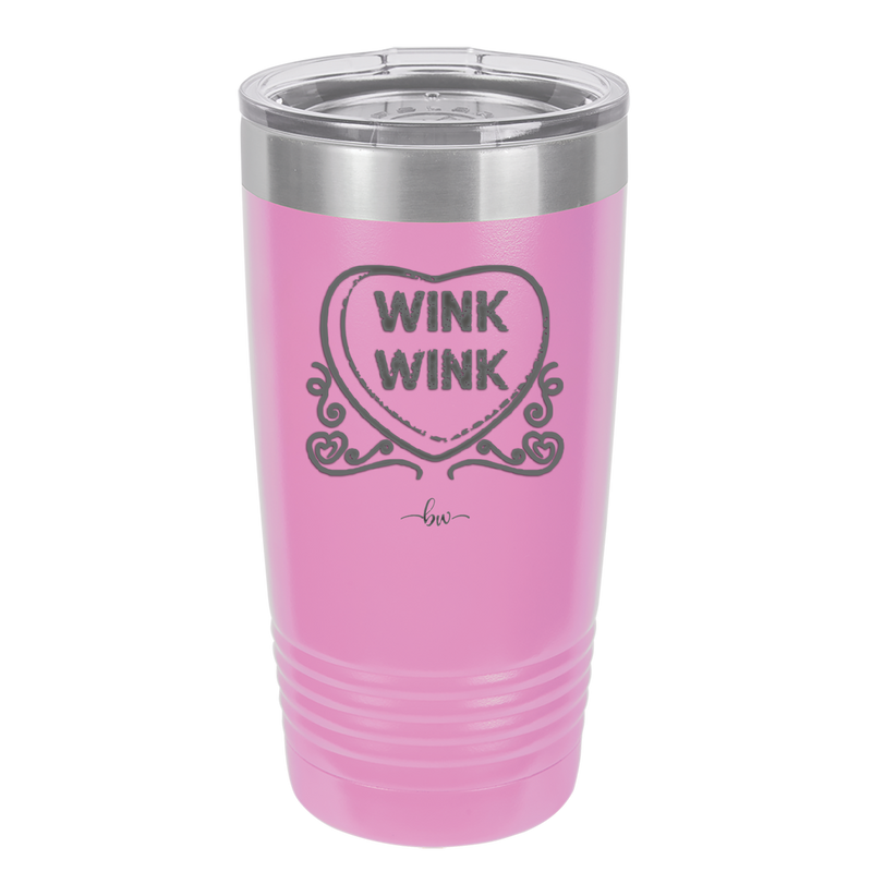 Candy Heart Wink Wink - Laser Engraved Stainless Steel Drinkware - 1778 -