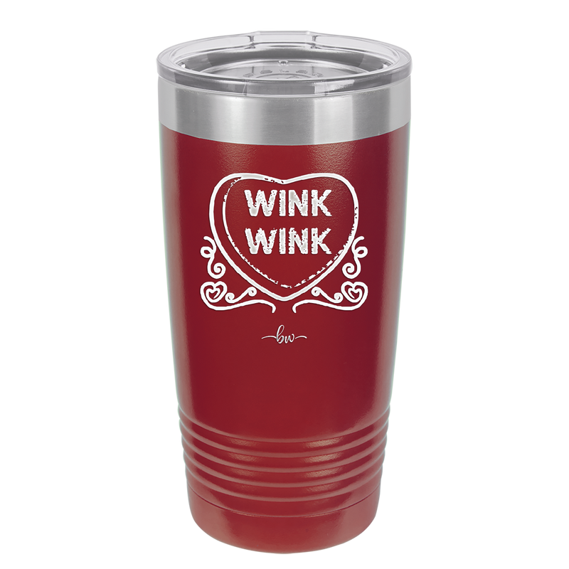 Candy Heart Wink Wink - Laser Engraved Stainless Steel Drinkware - 1778 -