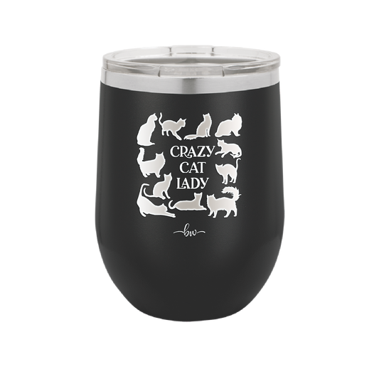 Crazy Cat Lady - Laser Engraved Stainless Steel Drinkware - 1860 -