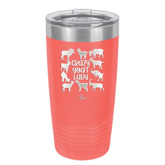 Crazy Goat Lady - Laser Engraved Stainless Steel Drinkware - 1864 -