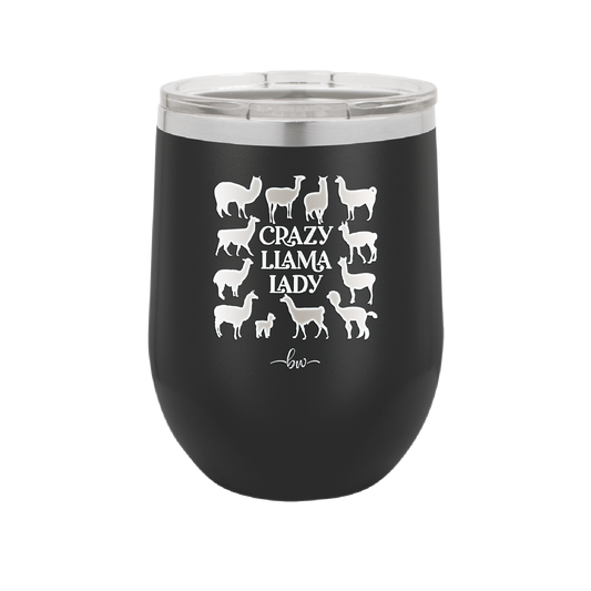 Crazy Llama Lady - Laser Engraved Stainless Steel Drinkware - 1865 -