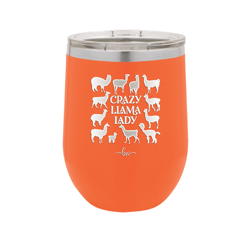 Crazy Llama Lady - Laser Engraved Stainless Steel Drinkware - 1865 -