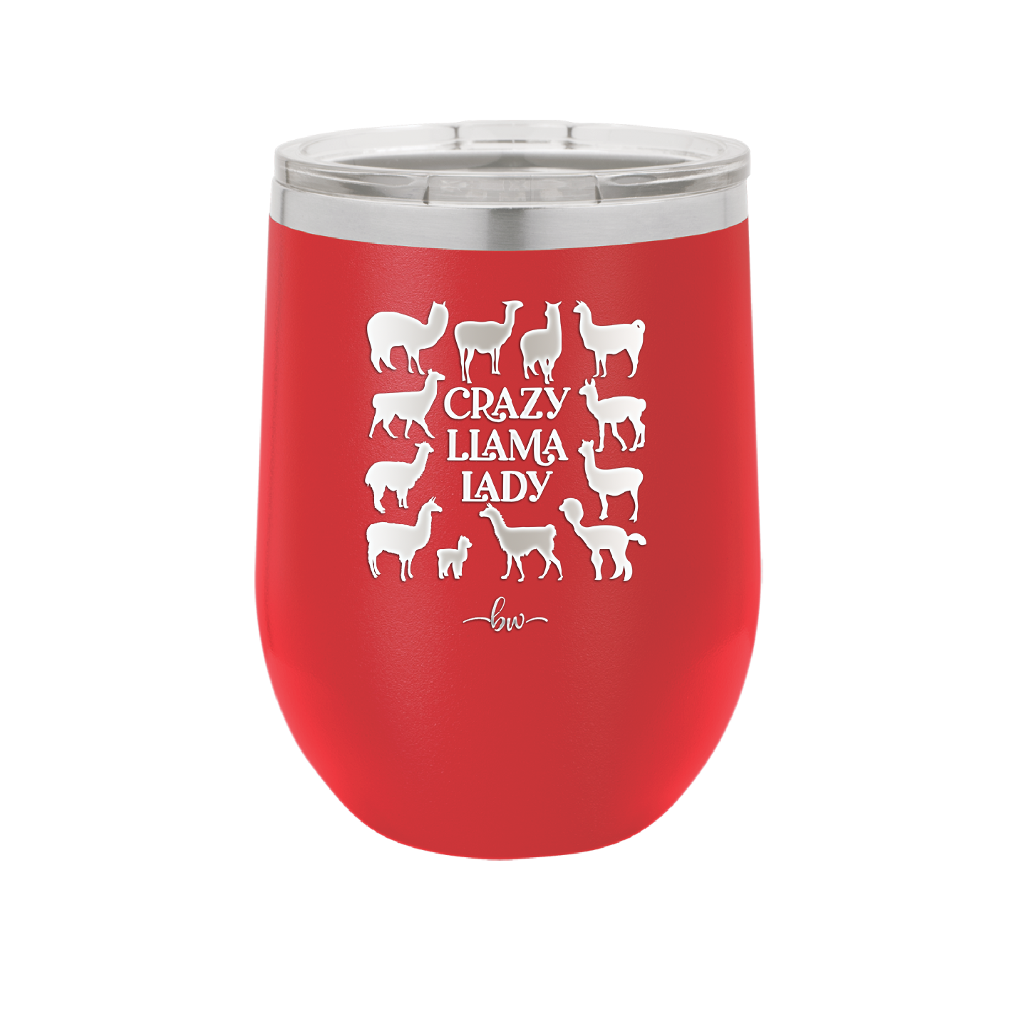Crazy Llama Lady - Laser Engraved Stainless Steel Drinkware - 1865 -