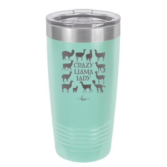 Crazy Llama Lady - Laser Engraved Stainless Steel Drinkware - 1865 -