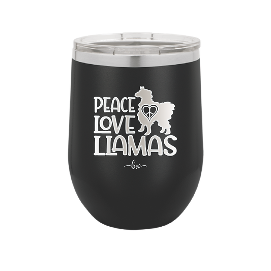 Peace Love Llamas - Laser Engraved Stainless Steel Drinkware - 1870 -