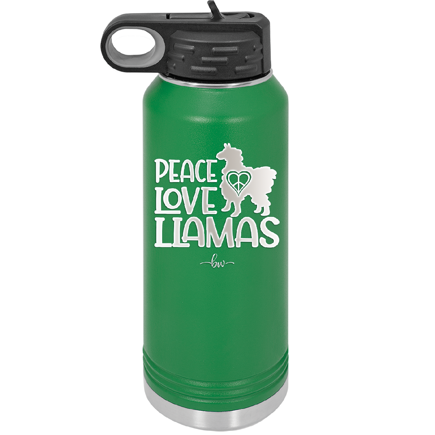Peace Love Llamas - Laser Engraved Stainless Steel Drinkware - 1870 -