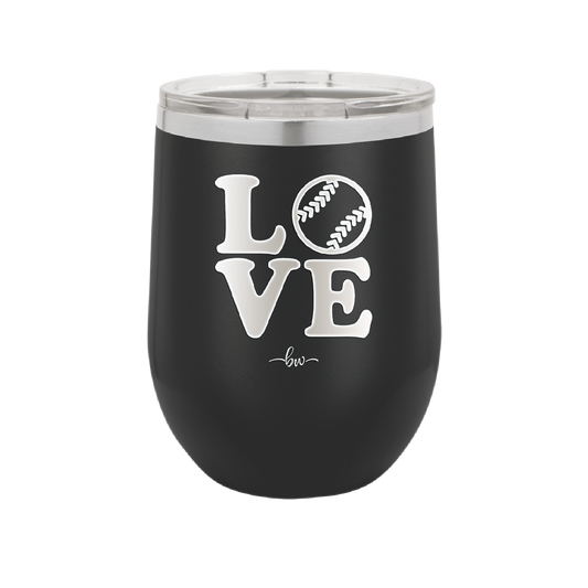 LOVE with Baseball Softball - Laser Engraved Stainless Steel Drinkware - 1881 -