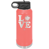 LOVE with Cheer Pompom - Laser Engraved Stainless Steel Drinkware - 1884 -