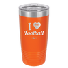 I Heart Football - Laser Engraved Stainless Steel Drinkware - 1890 -