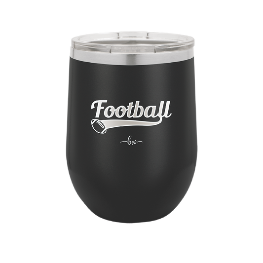 Football Text with Ball - Laser Engraved Stainless Steel Drinkware - 1891 -