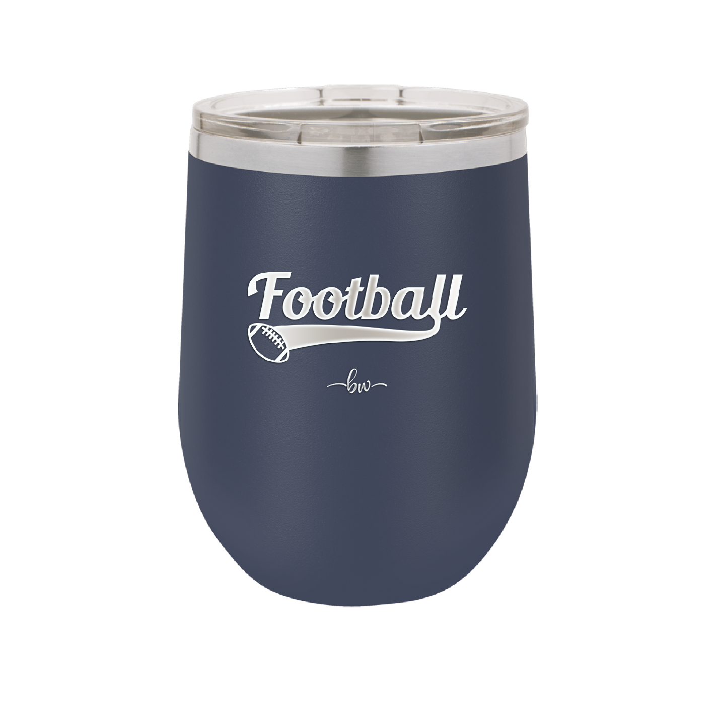 Football Text with Ball - Laser Engraved Stainless Steel Drinkware - 1891 -