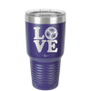 LOVE with Soccer Ball - Laser Engraved Stainless Steel Drinkware - 1908 -