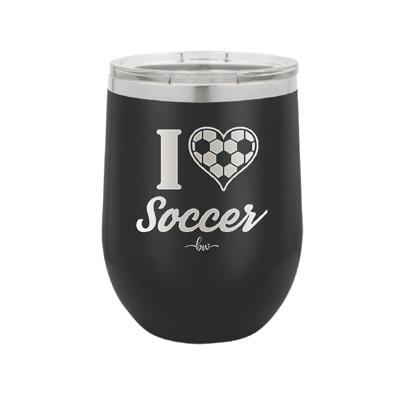 I Heart Soccer - Laser Engraved Stainless Steel Drinkware - 1909 -