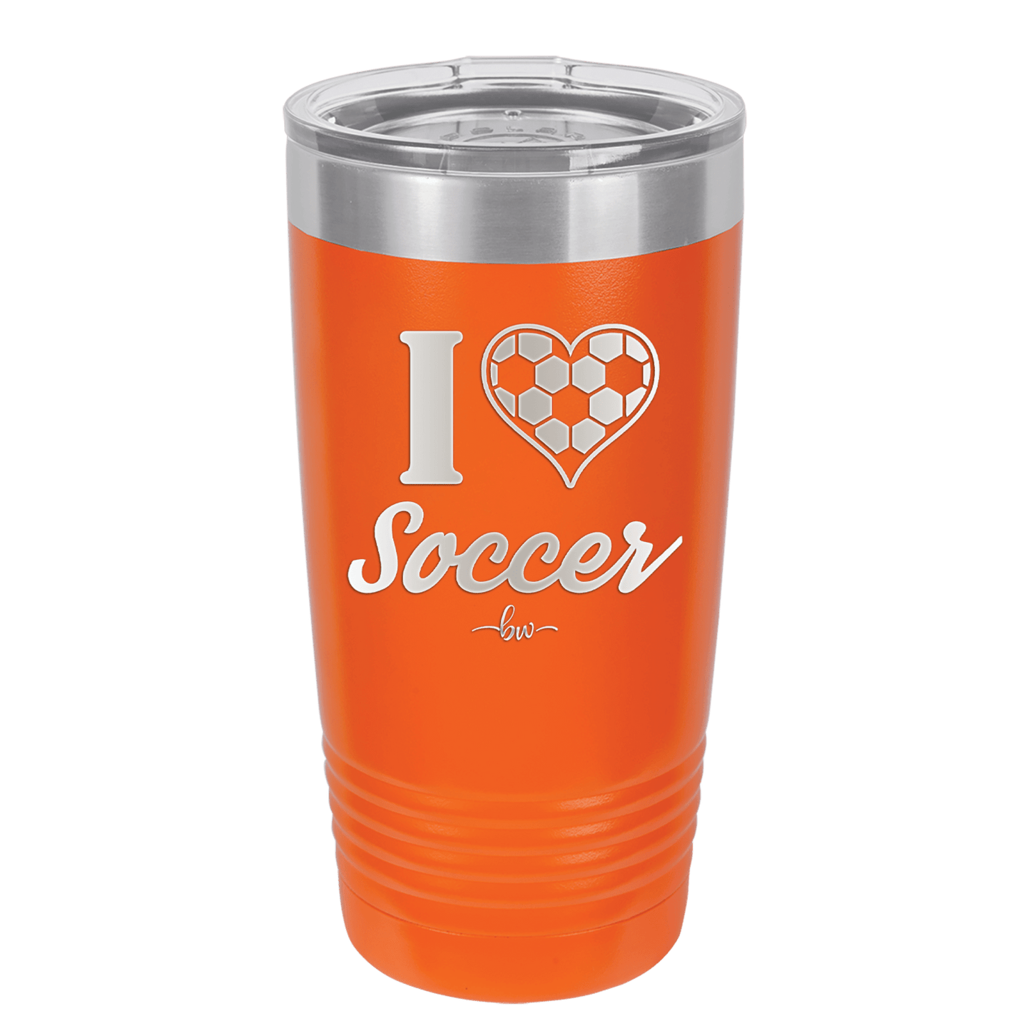 I Heart Soccer - Laser Engraved Stainless Steel Drinkware - 1909 -