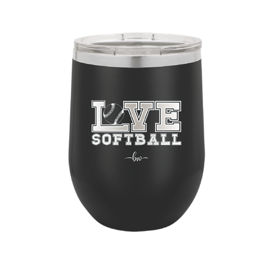 Love Softball - Laser Engraved Stainless Steel Drinkware - 1918 -