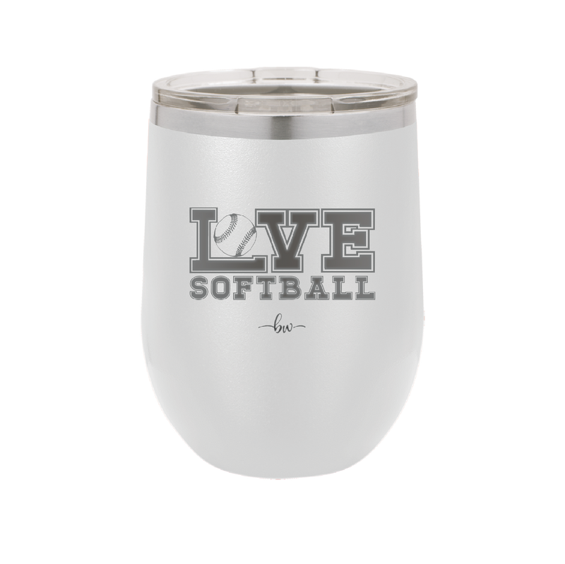 Love Softball - Laser Engraved Stainless Steel Drinkware - 1918 -