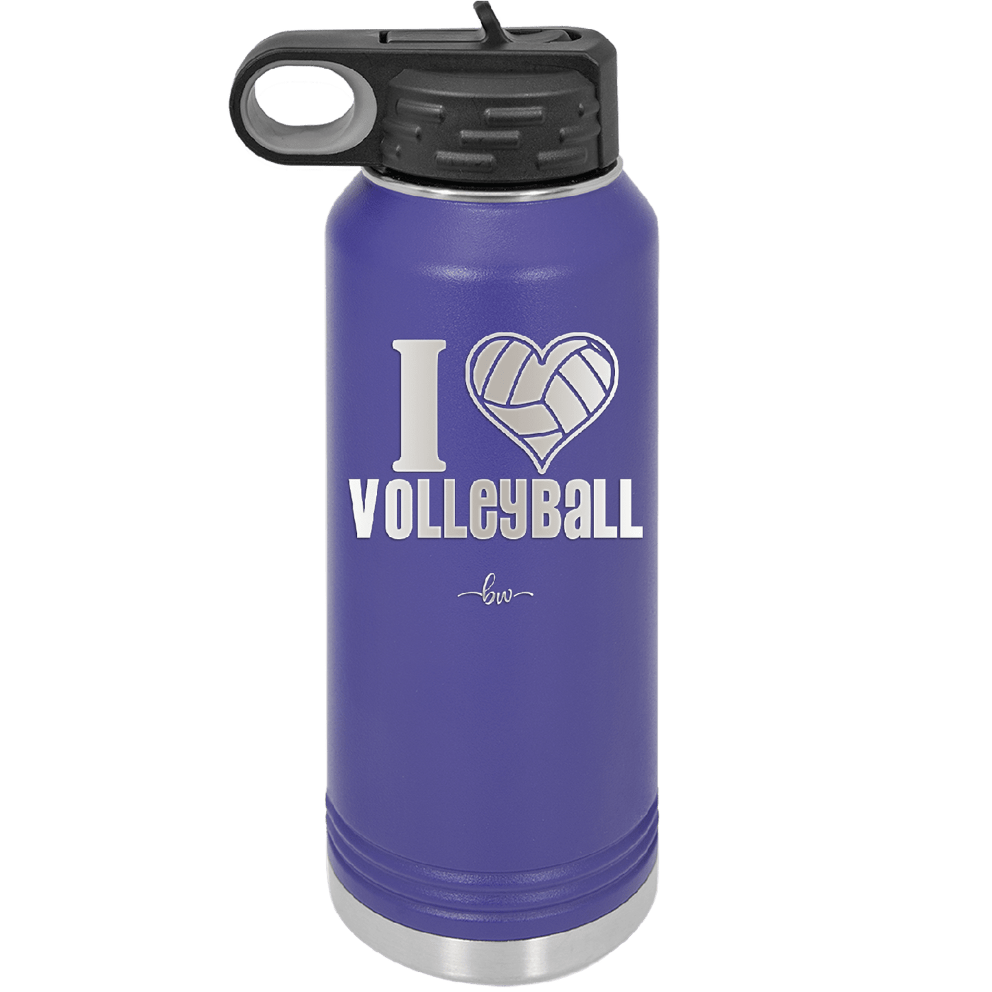 I Heart Volleyball - Laser Engraved Stainless Steel Drinkware - 1925 -