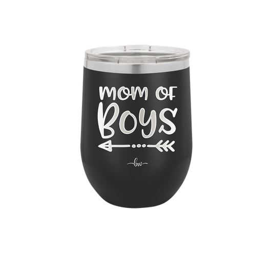 Mom of Boys - Laser Engraved Stainless Steel Drinkware - 1982 -