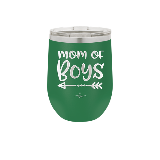 Mom of Boys - Laser Engraved Stainless Steel Drinkware - 1982 -