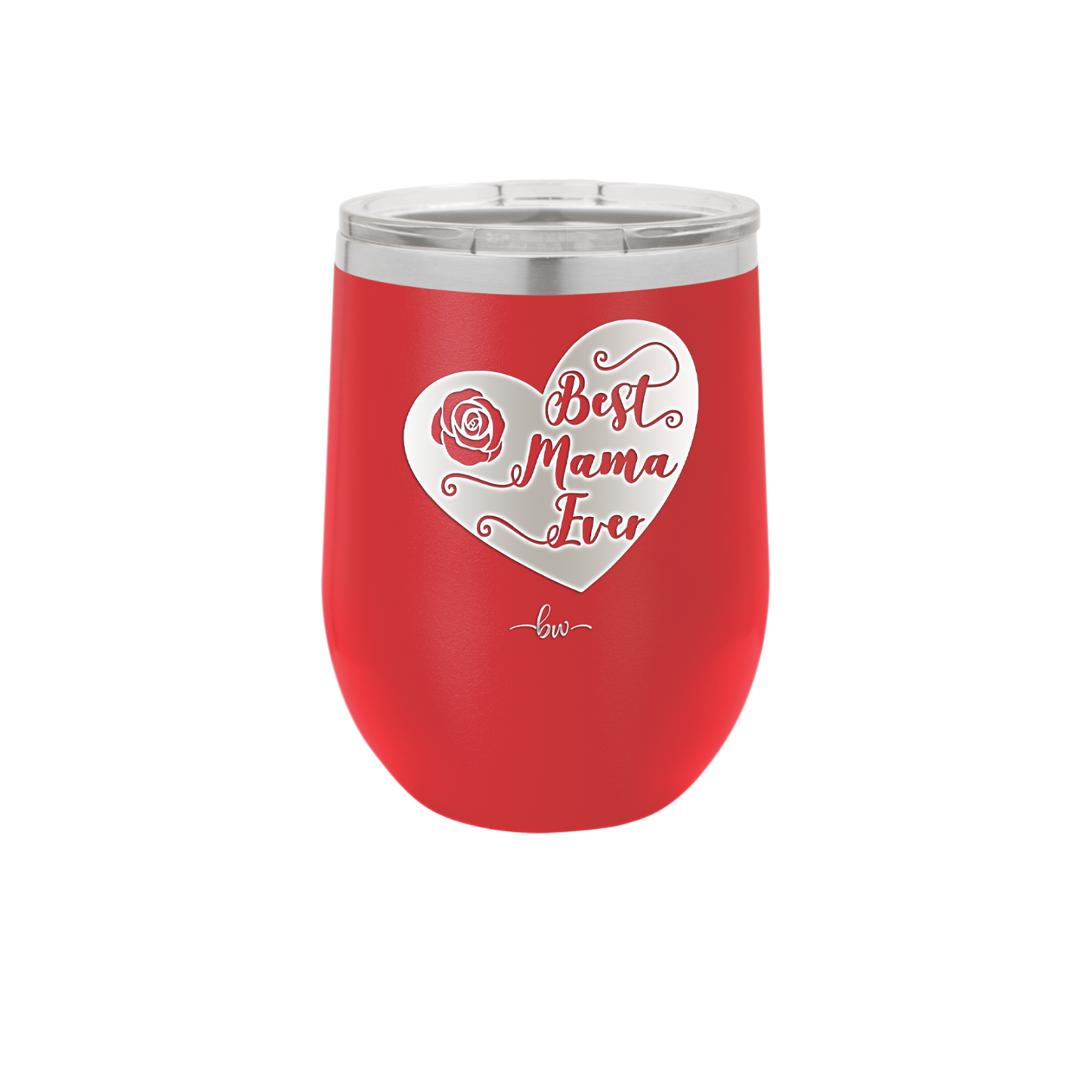 Best Mama Ever Heart - Laser Engraved Stainless Steel Drinkware - 1990 -