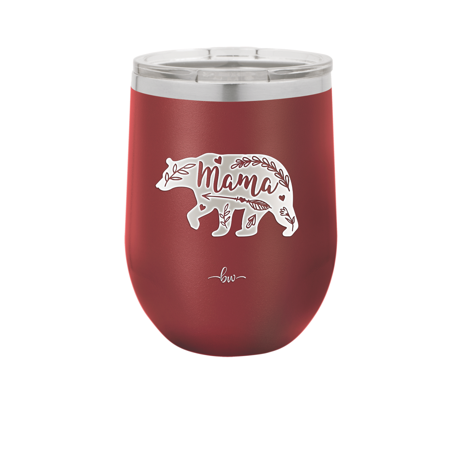Mama Bear Leaves and Hearts - Laser Engraved Stainless Steel Drinkware - 2013 -