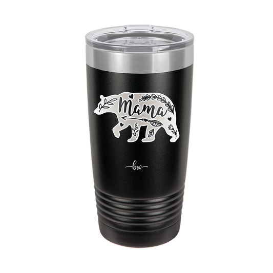 Mama Bear Leaves and Hearts - Laser Engraved Stainless Steel Drinkware - 2013 -