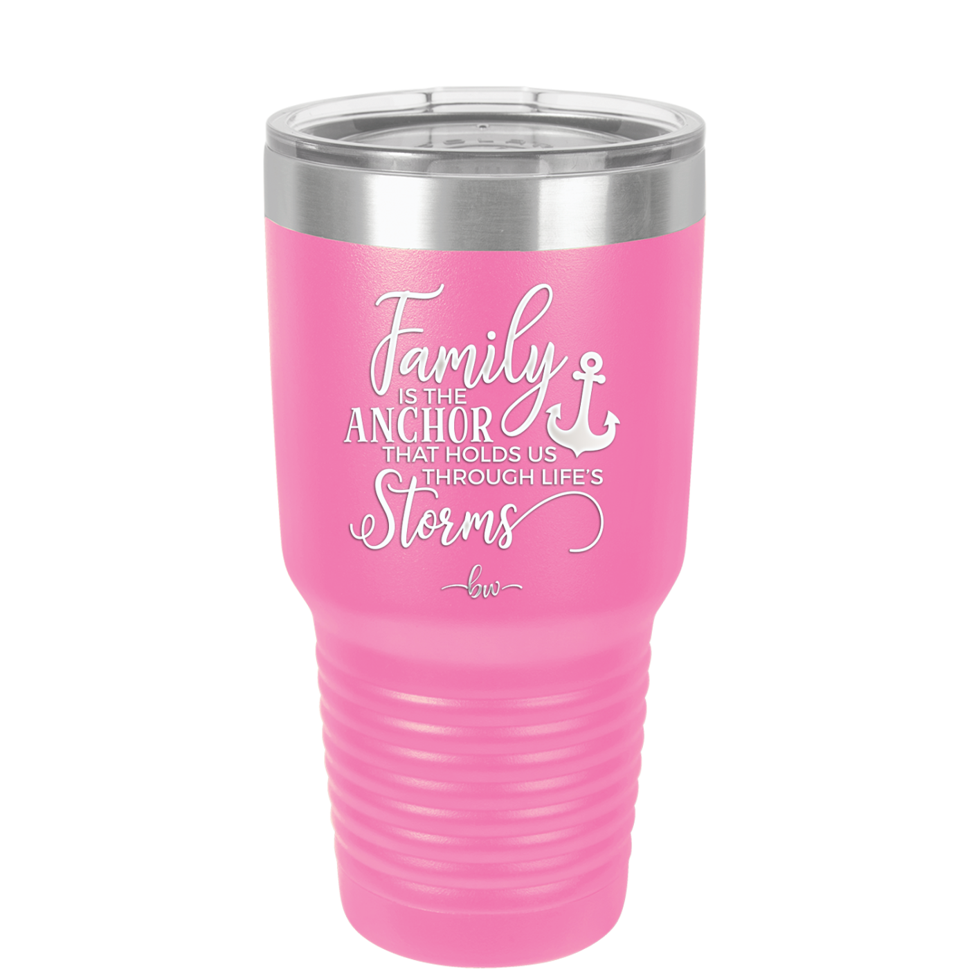 Family is the Anchor that Holds Us Through Life's Storms - Laser Engraved Stainless Steel Drinkware - 2019 -