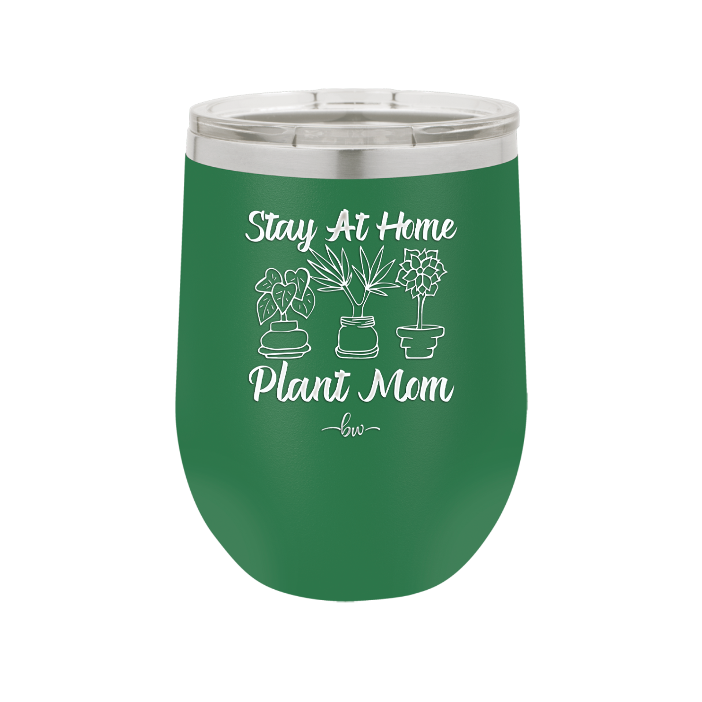 Stay at Home Plant Mom - Laser Engraved Stainless Steel Drinkware - 2059 -