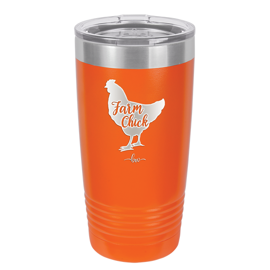 Farm Chick - Laser Engraved Stainless Steel Drinkware - 2107 -