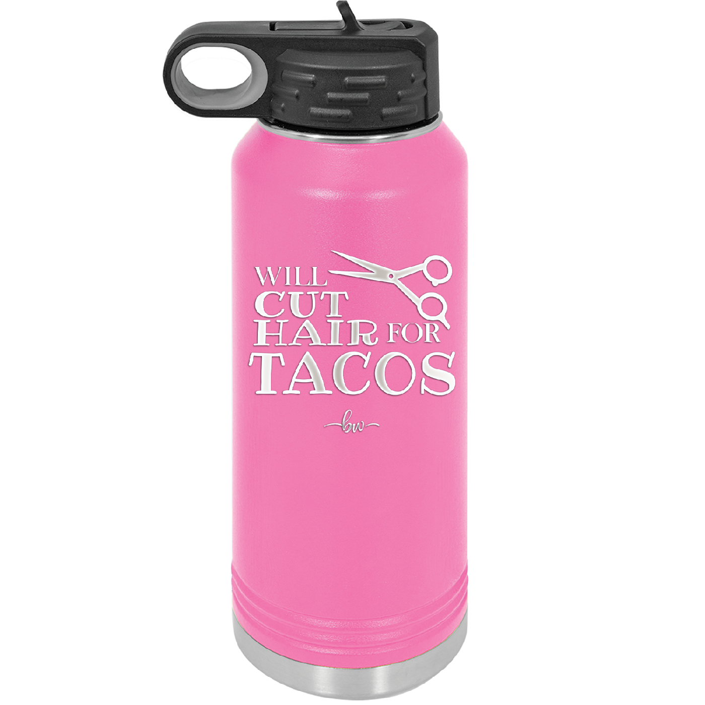 Will Cut Hair for Tacos - Laser Engraved Stainless Steel Drinkware - 2128 -
