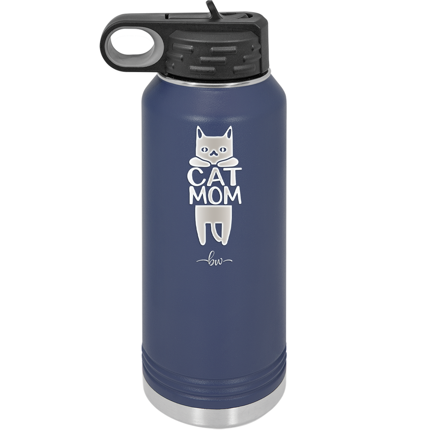 Cat Mom - Laser Engraved Stainless Steel Drinkware - 2183 -