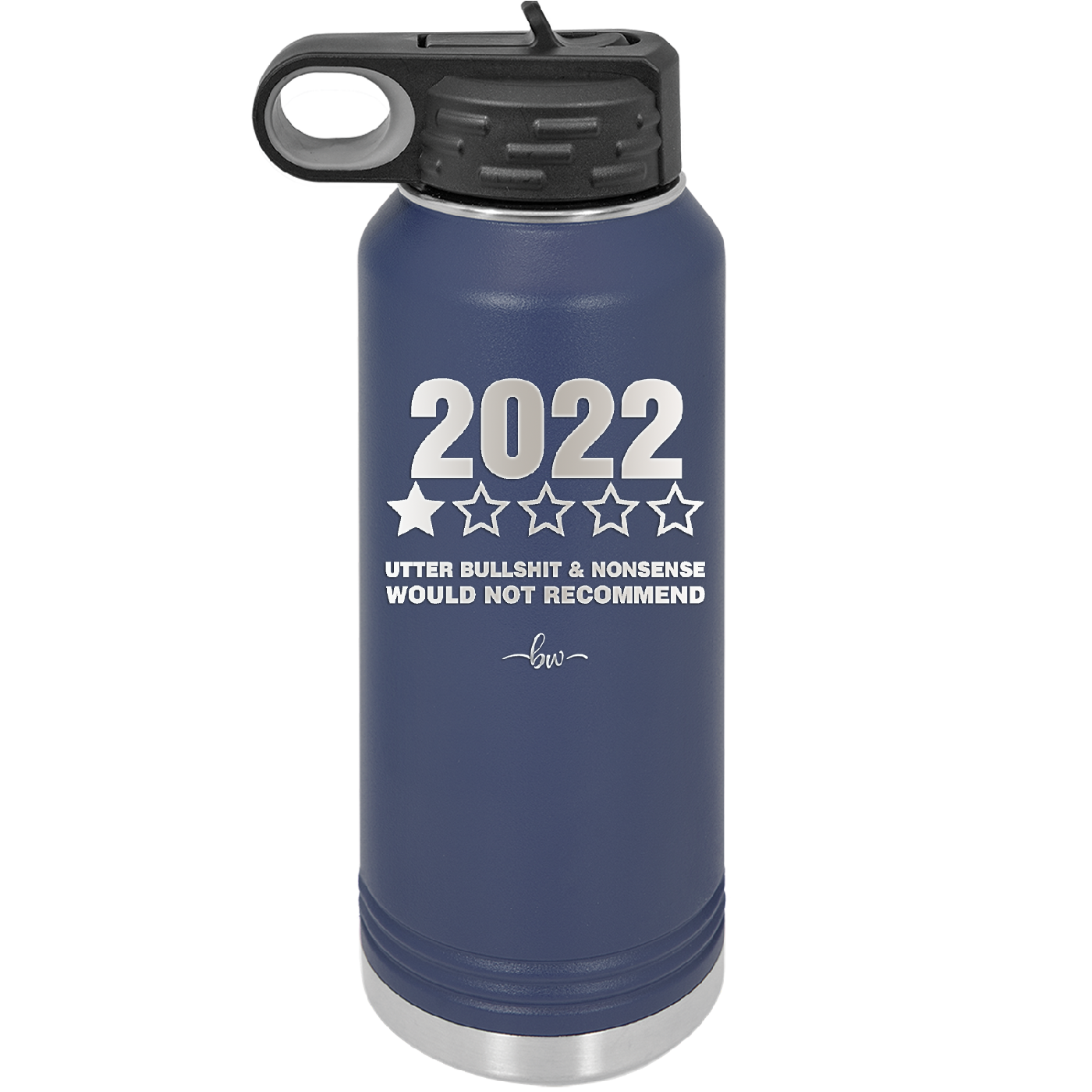 32 oz water bottle  2022 utter bullshitt and nonsense would not recommend- navy