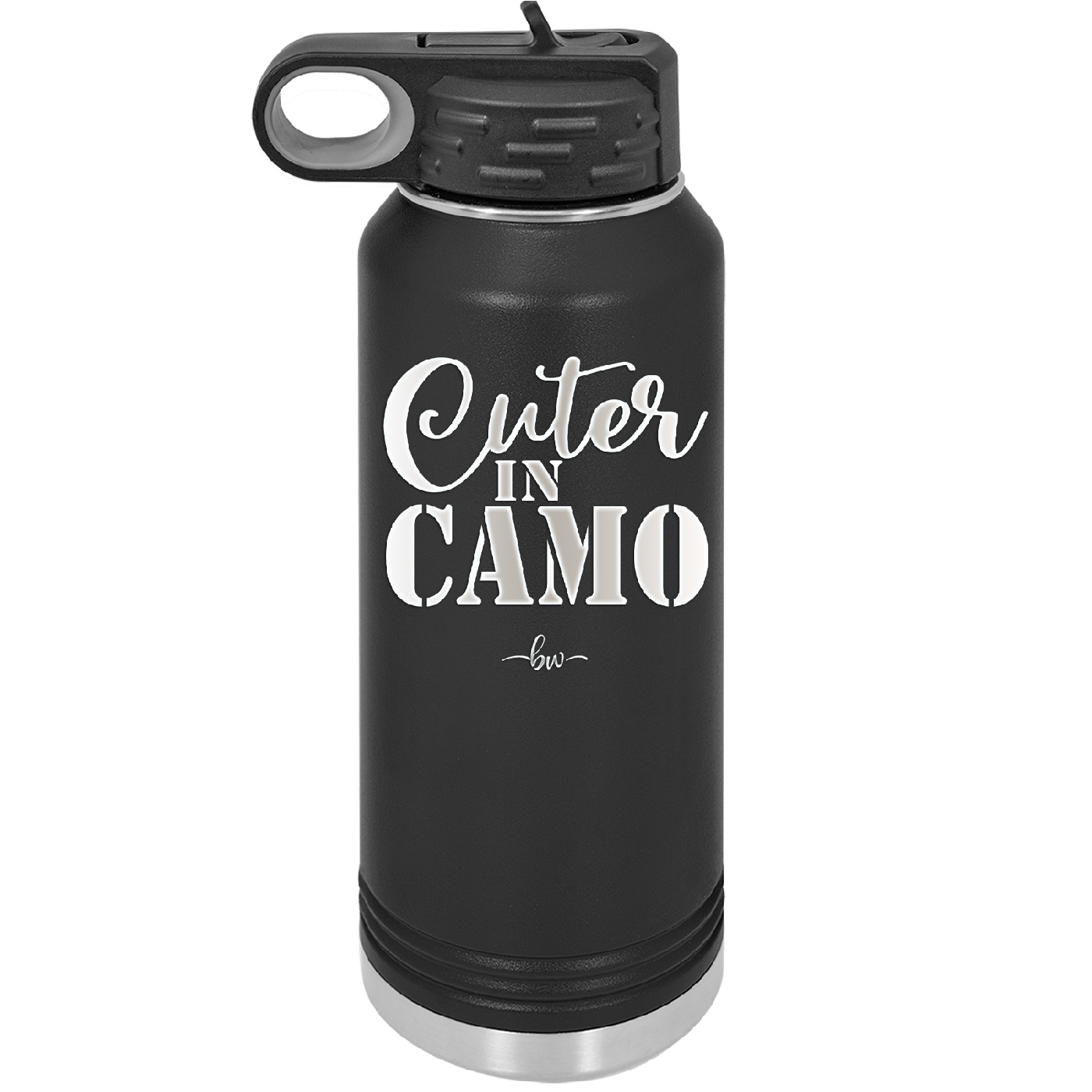 Cuter in Camo - Laser Engraved Stainless Steel Drinkware - 2243 -