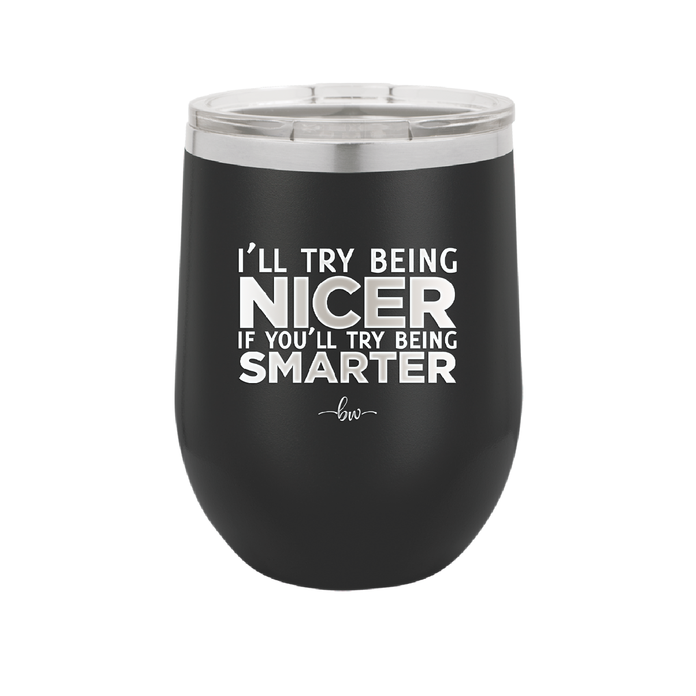 I'll Try Being Nicer if You'll Try Being Smarter - Laser Engraved Stainless Steel Drinkware - 2310 -