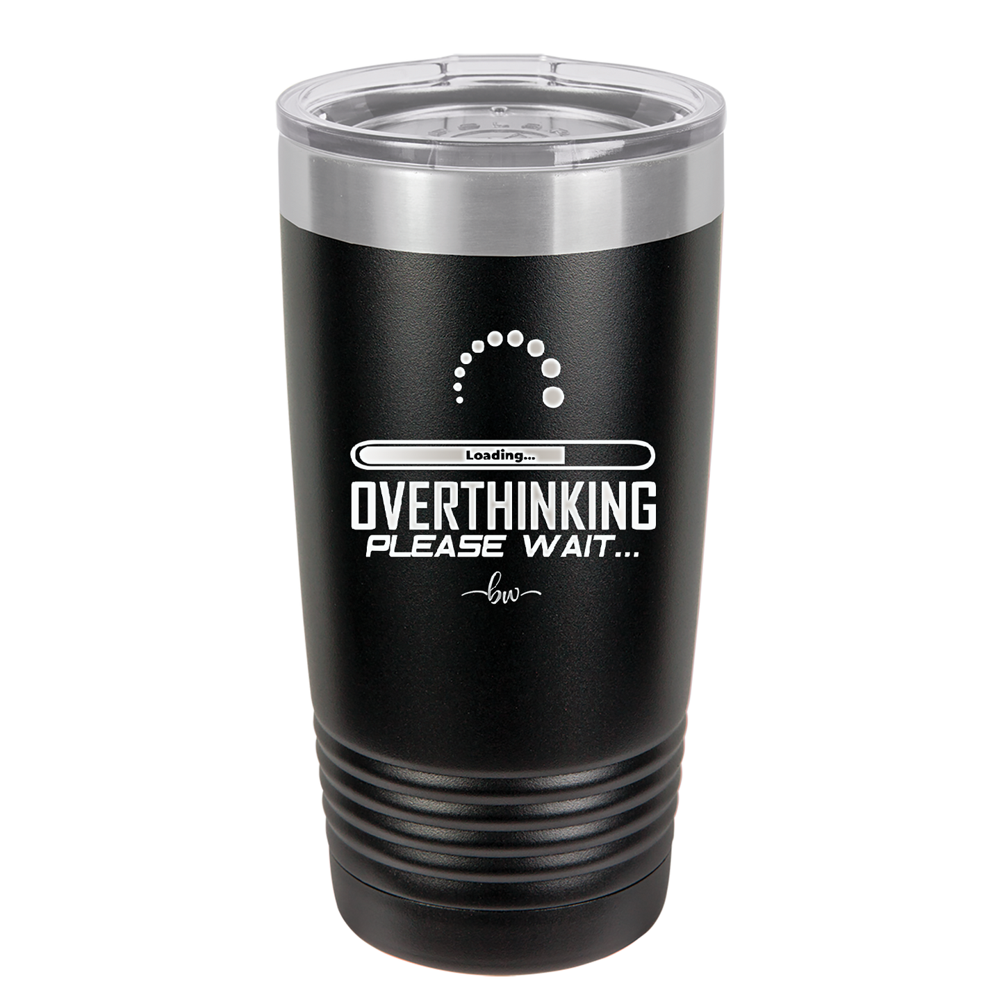 Overthinking Please Wait - Laser Engraved Stainless Steel Drinkware - 2429 -