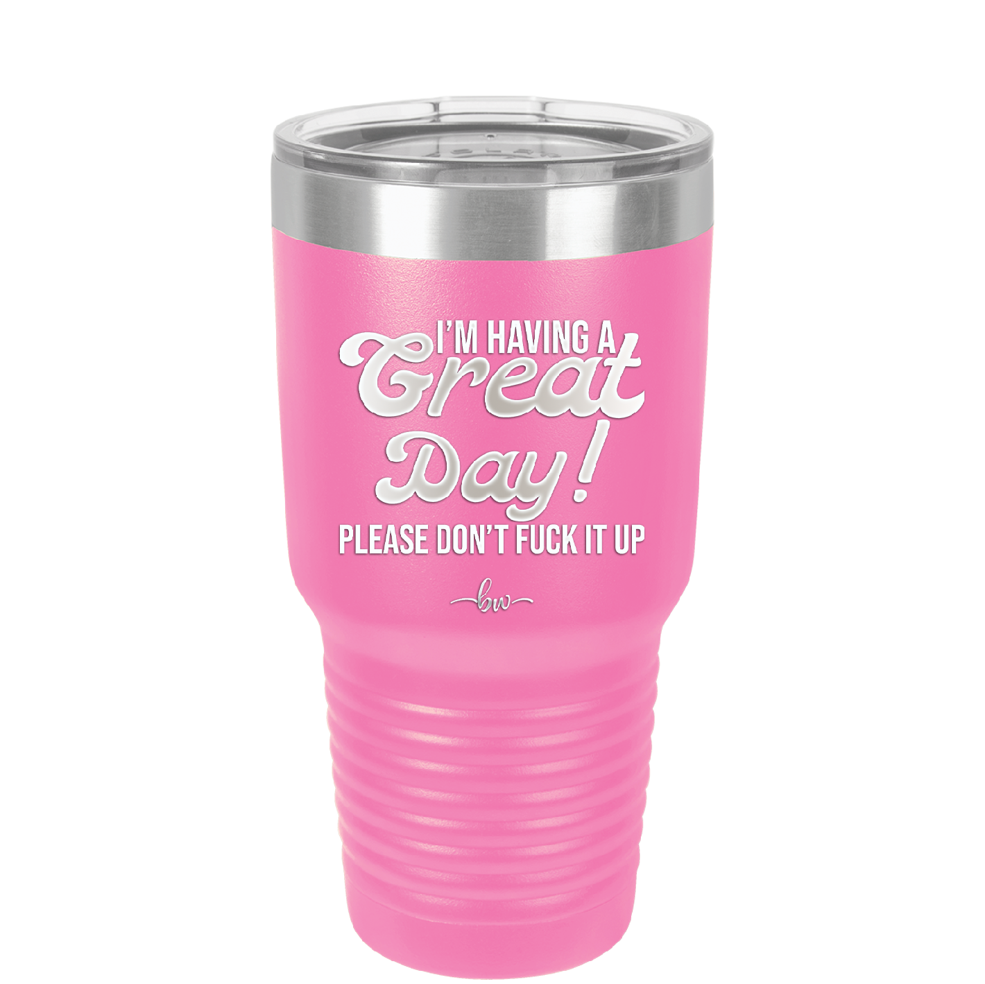 I'm Having a Great Day Please Don't Fuck it Up - Laser Engraved Stainless Steel Drinkware - 2459 -